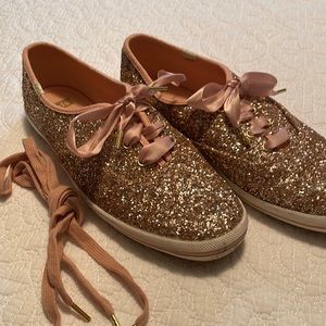 Glittery Rose Gold Women's Sneakers